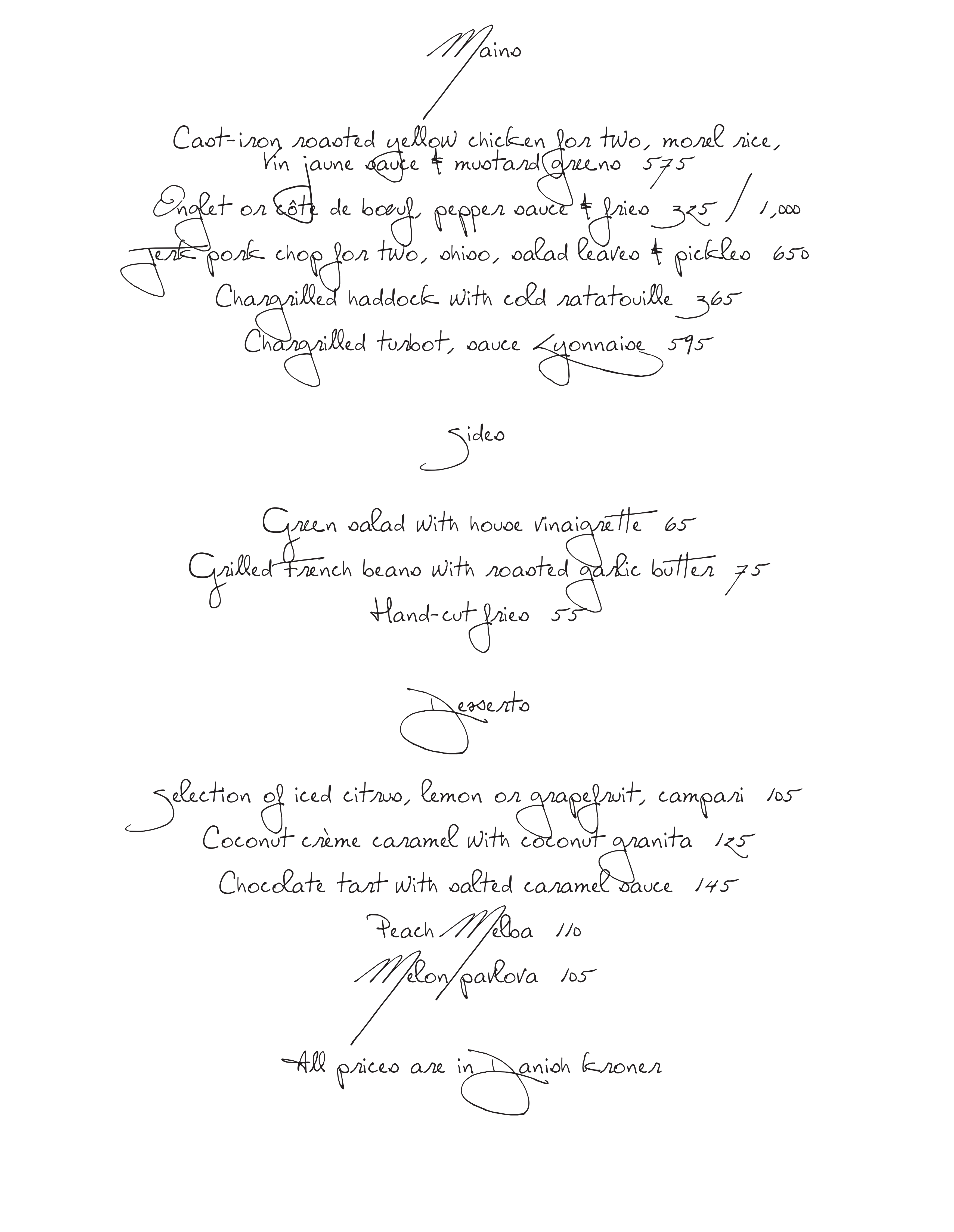 Daphne menu page 2