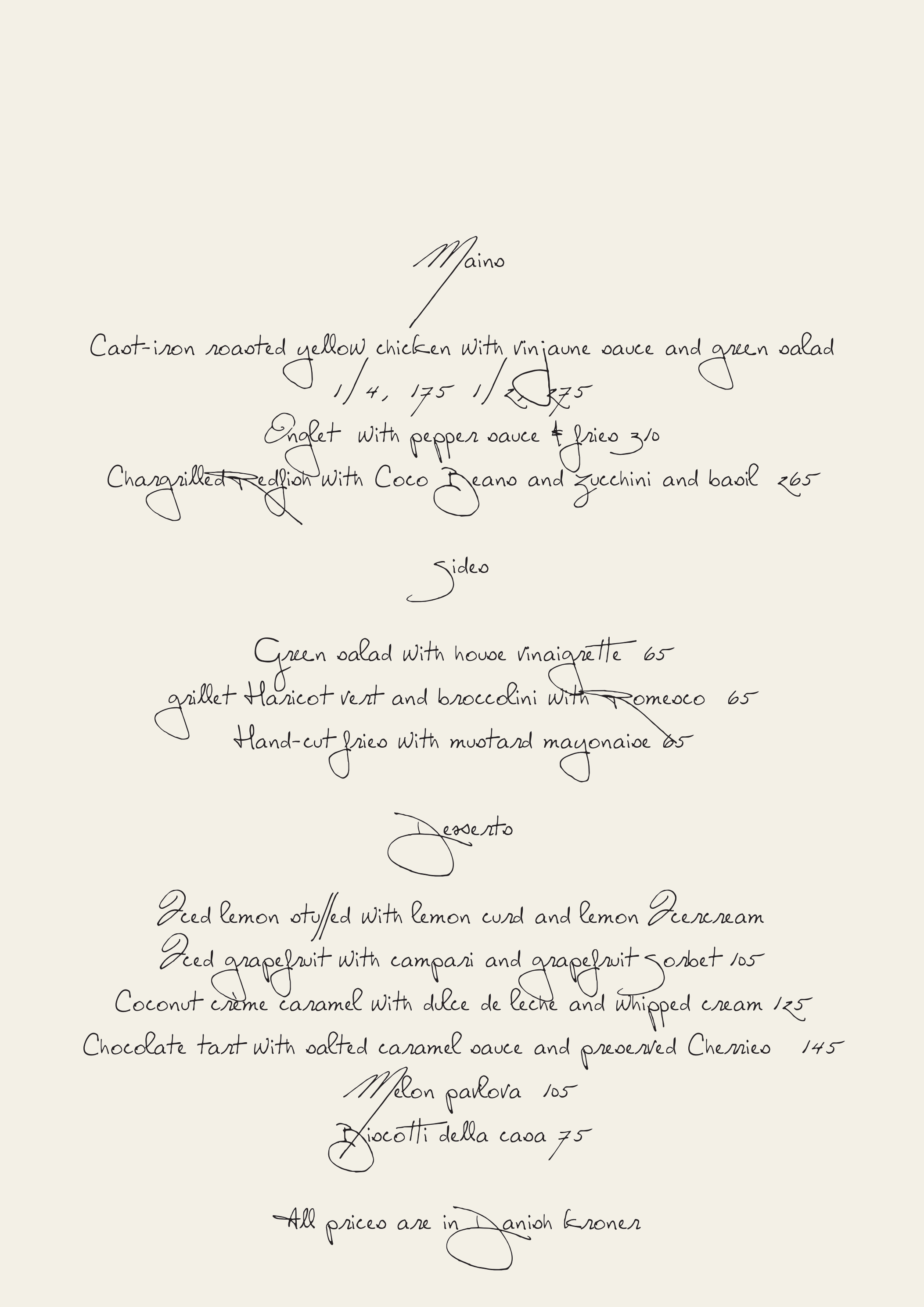Daphne lunch menu page 2